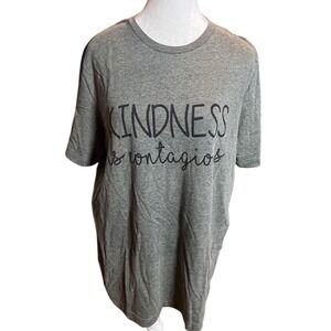 Bella Canvas Kindness is Contagious Graphic Tee Women's XL Gray Pristine